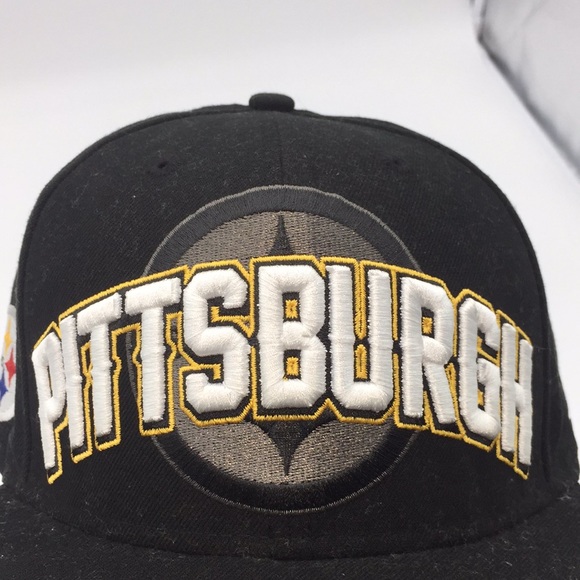 Pittsburgh Steelers NFL Black White Hat Baseball Cap 7 3/8 New Era - Picture 8 of 16